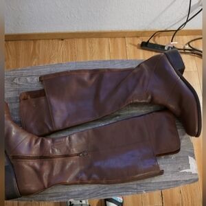 Brown Leather Knee-High Boots NINE WEST